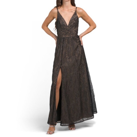 New! Dress the Population Danae Lace Gown‎ Sz Small $278